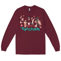 Burgundy merry dancemas christmas ballet Long Sleeve Tee - MaliasSmallBusiness