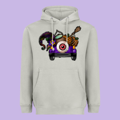 Halloween Truck Heavyweight Hoodie Designed By Cowhidedigitalart