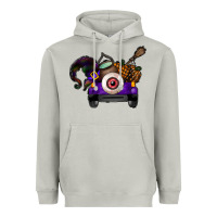 Moon Dust Halloween Truck Heavyweight Hoodie - CowhideDigitalArt
