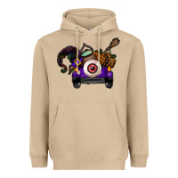 Mushroom Halloween Truck Heavyweight Hoodie - CowhideDigitalArt