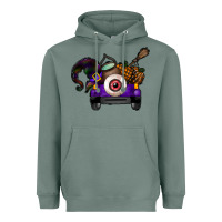 Sage Halloween Truck Heavyweight Hoodie - CowhideDigitalArt