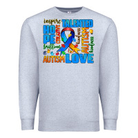 Heather Grey autism  words Premium Sweatshirt - AdoDesignShop