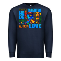 Navy autism  words Premium Sweatshirt - AdoDesignShop