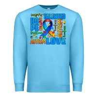Ocean Blue autism  words Premium Sweatshirt - AdoDesignShop
