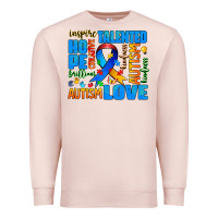 Pale Pink autism  words Premium Sweatshirt - AdoDesignShop