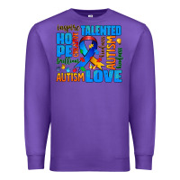 Purple autism  words Premium Sweatshirt - AdoDesignShop