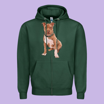 Zipper Hoodie brown pitbull