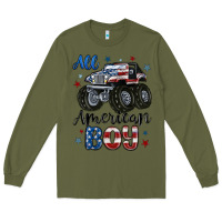 Army Green all american boy Long Sleeve Tee - MaliasSmallBusiness