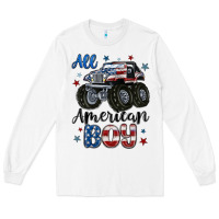 White all american boy Long Sleeve Tee - MaliasSmallBusiness
