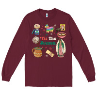 Burgundy tis the season Long Sleeve Tee - MaliasSmallBusiness
