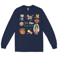 Navy tis the season Long Sleeve Tee - MaliasSmallBusiness