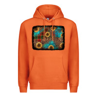 Carrot christmas sunflowers and buffalo plaid background Premium Hoodie - Jasminsmagicworld