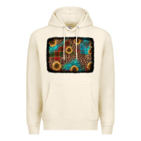 Tofu christmas sunflowers and buffalo plaid background Premium Hoodie - Jasminsmagicworld