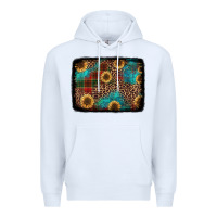 White christmas sunflowers and buffalo plaid background Premium Hoodie - Jasminsmagicworld