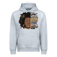 Heather Grey afro woman smart loved powerful Urban Hoodie - MaliasSmallBusiness
