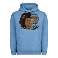 Pigment Pebble Blue afro woman smart loved powerful Urban Hoodie - MaliasSmallBusiness