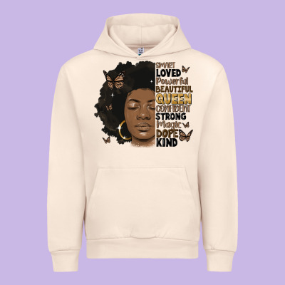 Afro Woman Smart Loved Powerful Urban Hoodie Designed By Maliassmallbusiness
