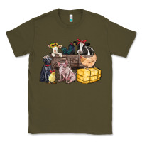 Army Green farm animals wagon Classic Tee - Zillion Design Studio