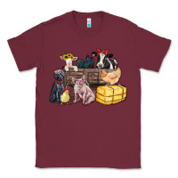Burgundy farm animals wagon Classic Tee - Zillion Design Studio