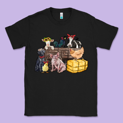 Classic Tee farm animals wagon