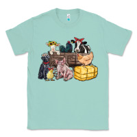 Seafoam farm animals wagon Classic Tee - Zillion Design Studio