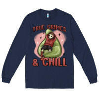 Navy true crimes & chill Long Sleeve Tee - MaliasSmallBusiness