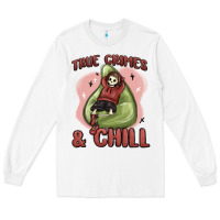 White true crimes & chill Long Sleeve Tee - MaliasSmallBusiness