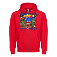 Red land of the free because of the brave Zipper Hoodie - texasbilliewilder