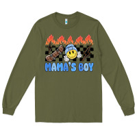 Army Green mama's boy Long Sleeve Tee - MaliasSmallBusiness