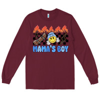 Burgundy mama's boy Long Sleeve Tee - MaliasSmallBusiness
