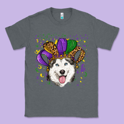 Mardi Gras Hat Husky Classic Tee Designed By Ranaportraitstore