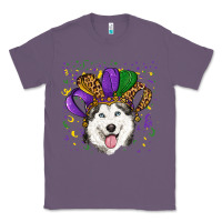 Lavender Mardi gras hat husky Classic Tee - RanaPortraitStore