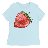 Baby Blue strawberry Ladies Tee - BarkalooDesign