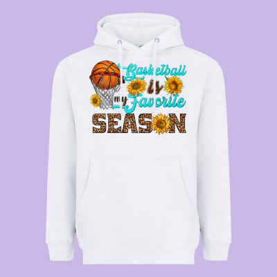 Basketball Is My Favorite Season Heavyweight Hoodie Designed By Hra Design Shop