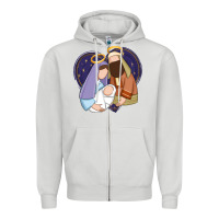 Dove Grey holy night jesus birth Zipper Hoodie - Zillion Design Studio