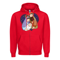 Red holy night jesus birth Zipper Hoodie - Zillion Design Studio