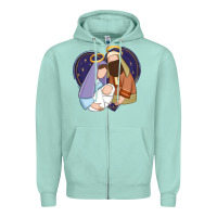 Seafoam holy night jesus birth Zipper Hoodie - Zillion Design Studio