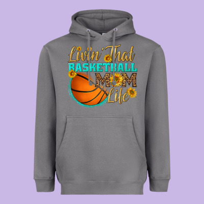 Livin' That Basketball Mom Life Heavyweight Hoodie Designed By Hra Design Shop