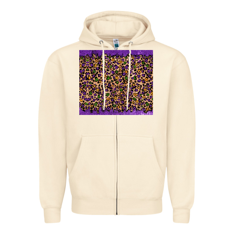 Mardi Gras Leopard Zipper Hoodie by RanaPortraitStore | Teevron
