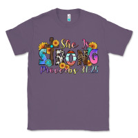 Lavender she is strong proverbs 31 25 Classic Tee - Zillion Design Studio