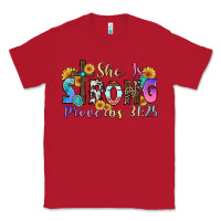 Red she is strong proverbs 31 25 Classic Tee - Zillion Design Studio