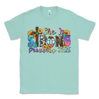 Seafoam she is strong proverbs 31 25 Classic Tee - Zillion Design Studio