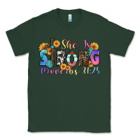 Sports Green she is strong proverbs 31 25 Classic Tee - Zillion Design Studio