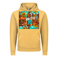 Vintage Mustard pumpkin nurse with sunflower Vintage Hoodie - AdoDesignShop
