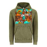 Vintage Olive pumpkin nurse with sunflower Vintage Hoodie - AdoDesignShop