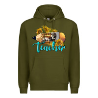 Army Green Western Teacher Pencil Premium Hoodie - LillyAllenDesigns