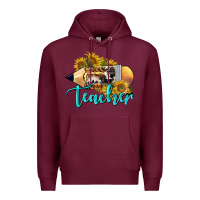 Burgundy Western Teacher Pencil Premium Hoodie - LillyAllenDesigns