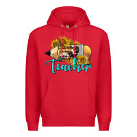 Red Western Teacher Pencil Premium Hoodie - LillyAllenDesigns