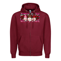 Burgundy Happy valentines day gnomes rose Zipper Hoodie - RanaPortraitStore