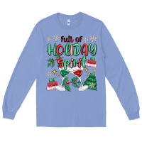 Colony Blue full of holiday Long Sleeve Tee - MaliasSmallBusiness